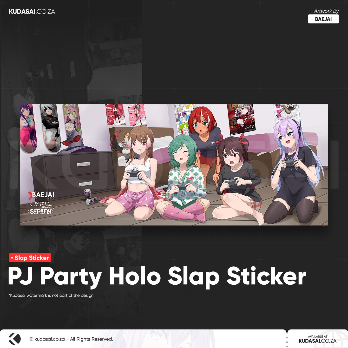 PJ Party Holo Slap Sticker