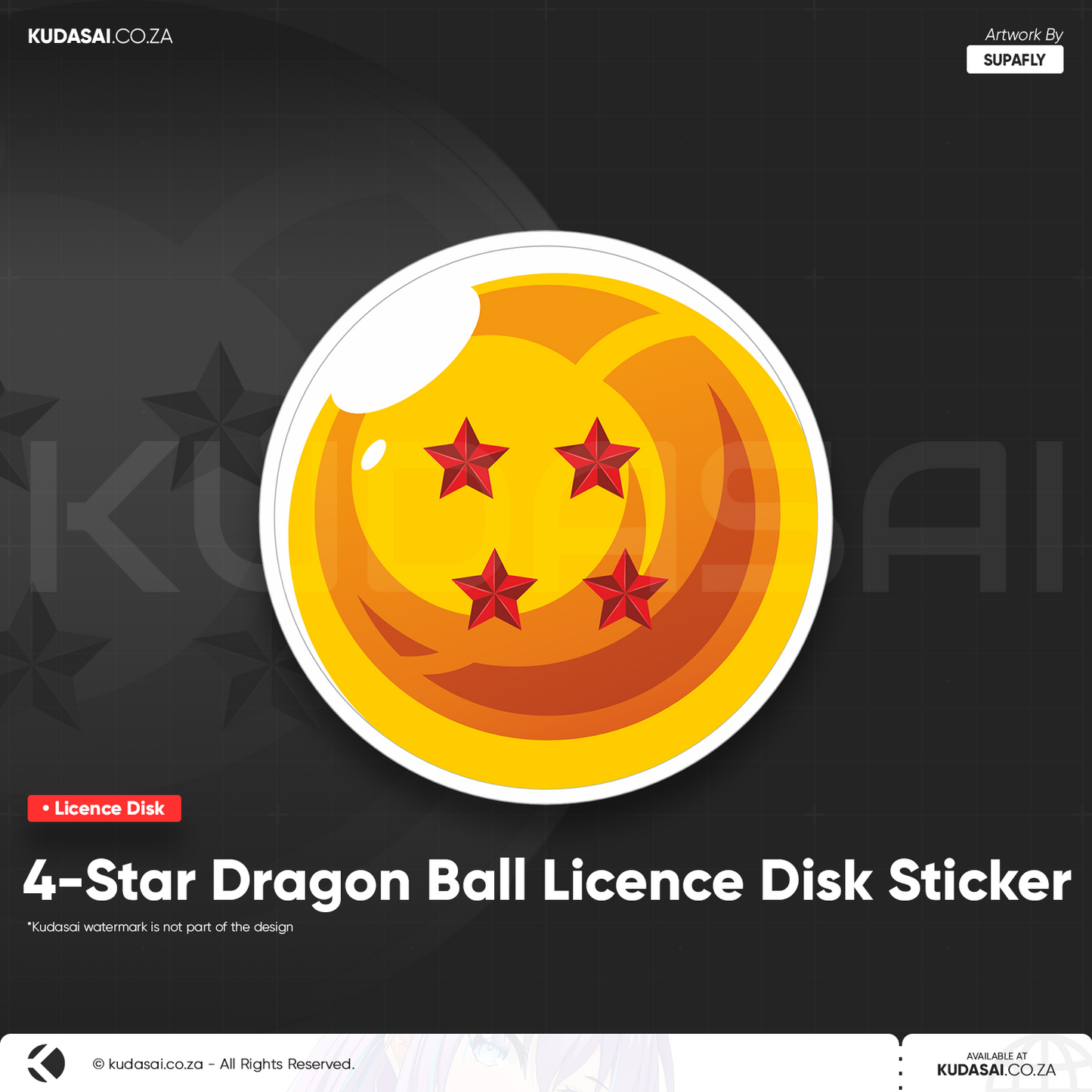 4-Star Dragonball Licence Disk Sticker