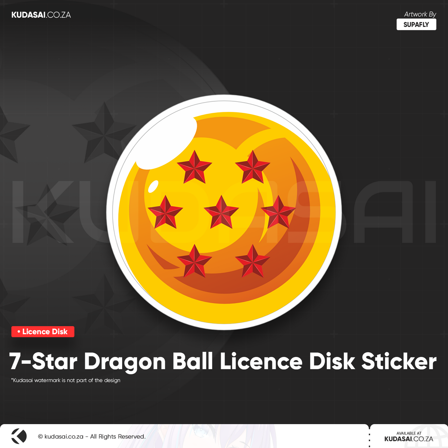 7-Star Dragonball Licence Disk Sticker