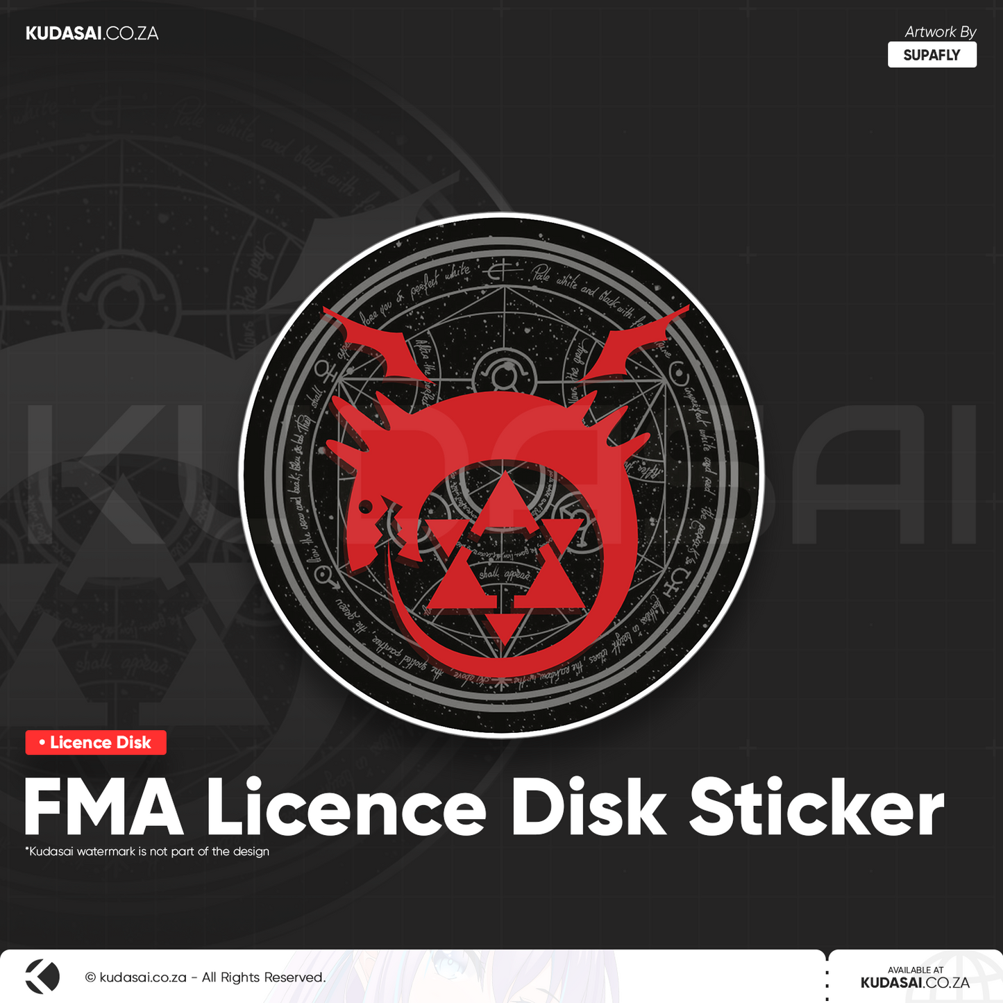 Full Metal Alchemist Licence Disk Sticker