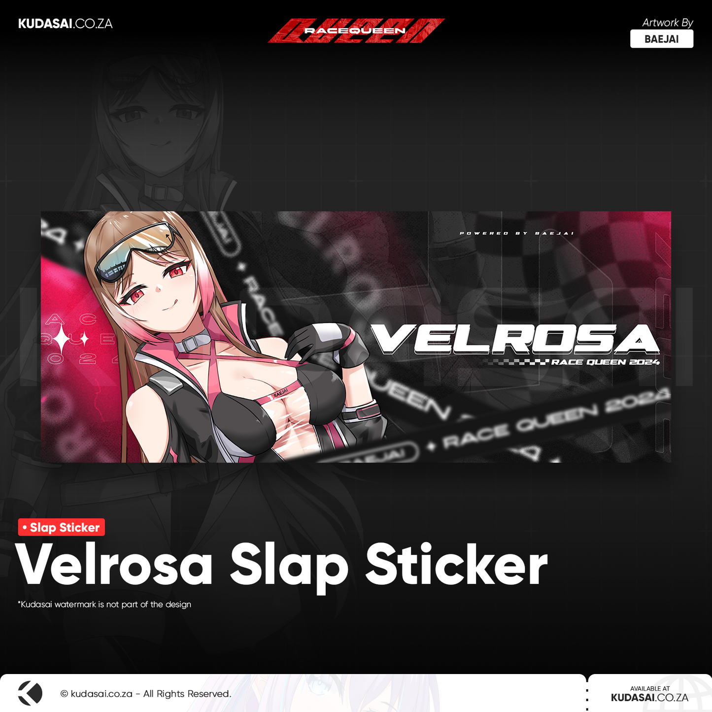 Racequeen Velrosa Holo Slap Sticker