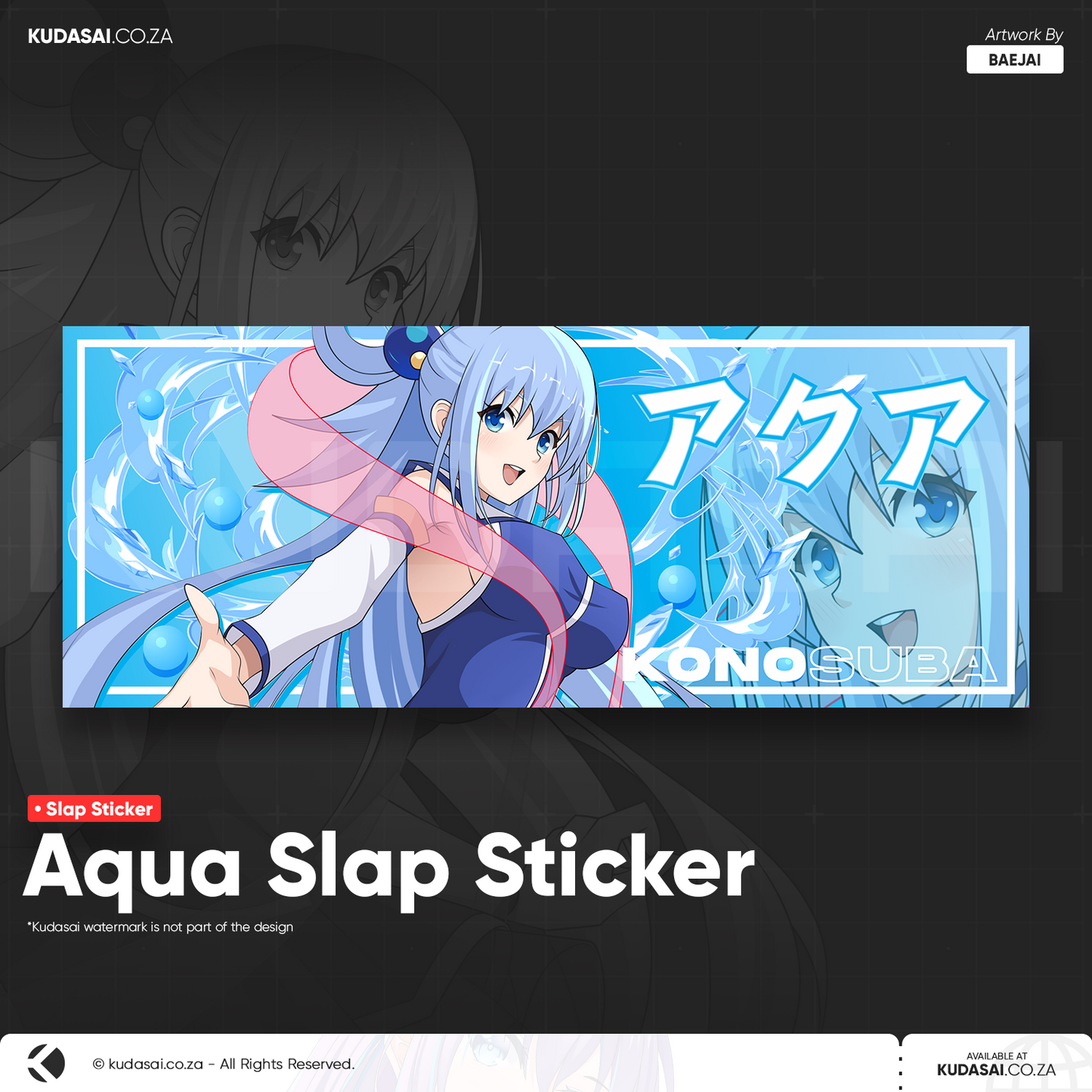 Aqua Holo Slap Sticker