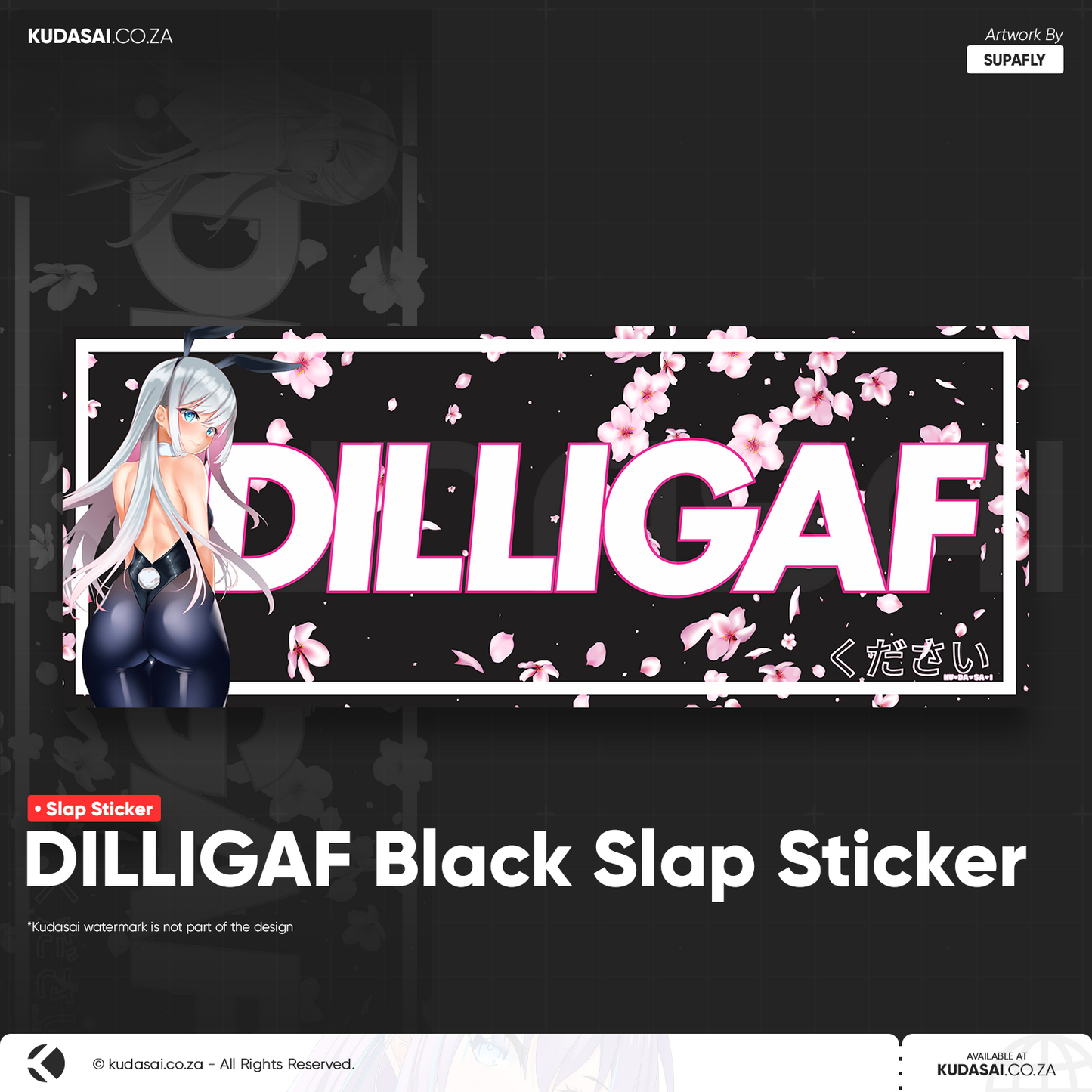 DILLIGAF Black Slap Sticker