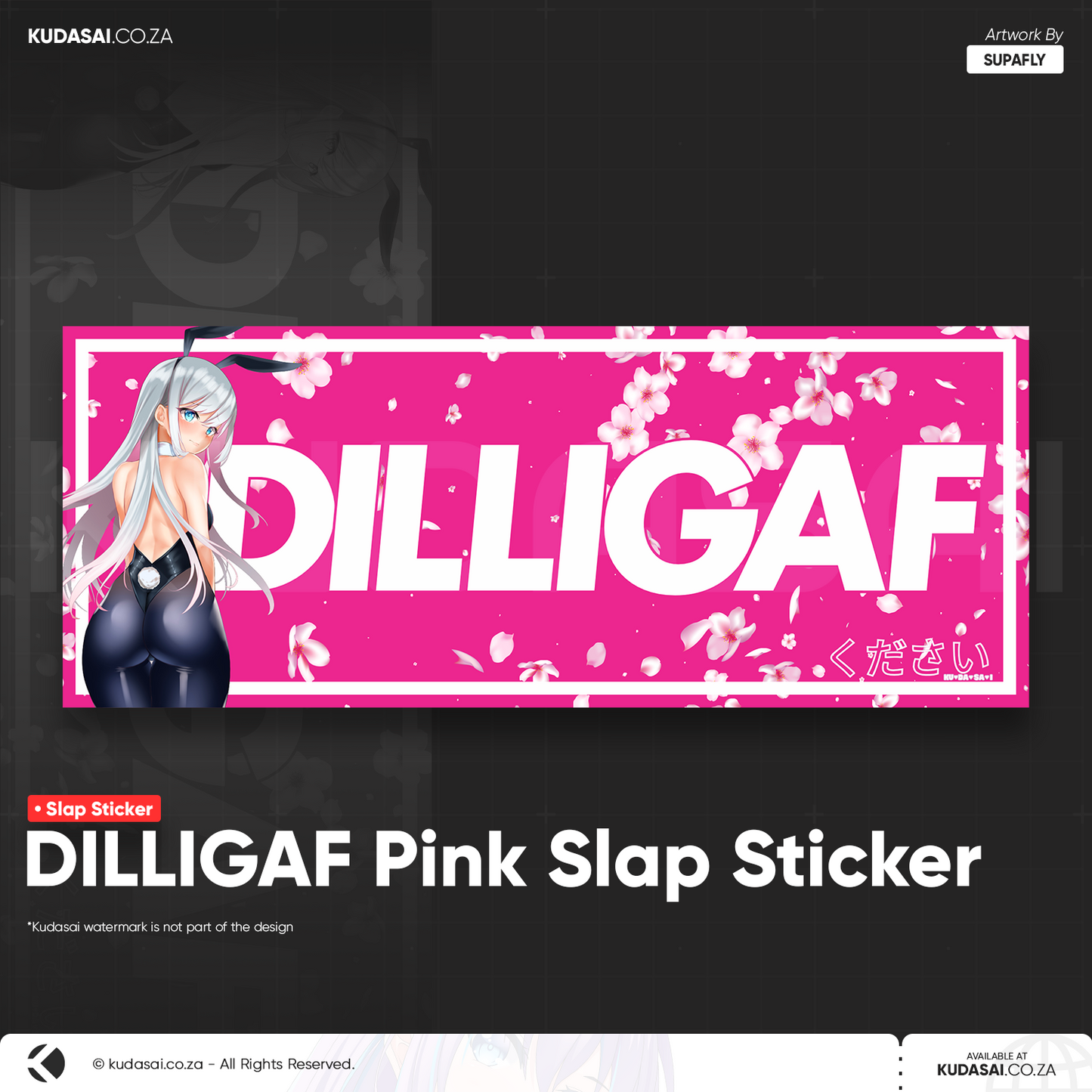 DILLIGAF Pink Slap Sticker