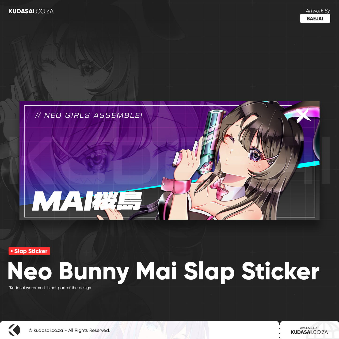 Neo Bunny Mai Holo Slap Sticker