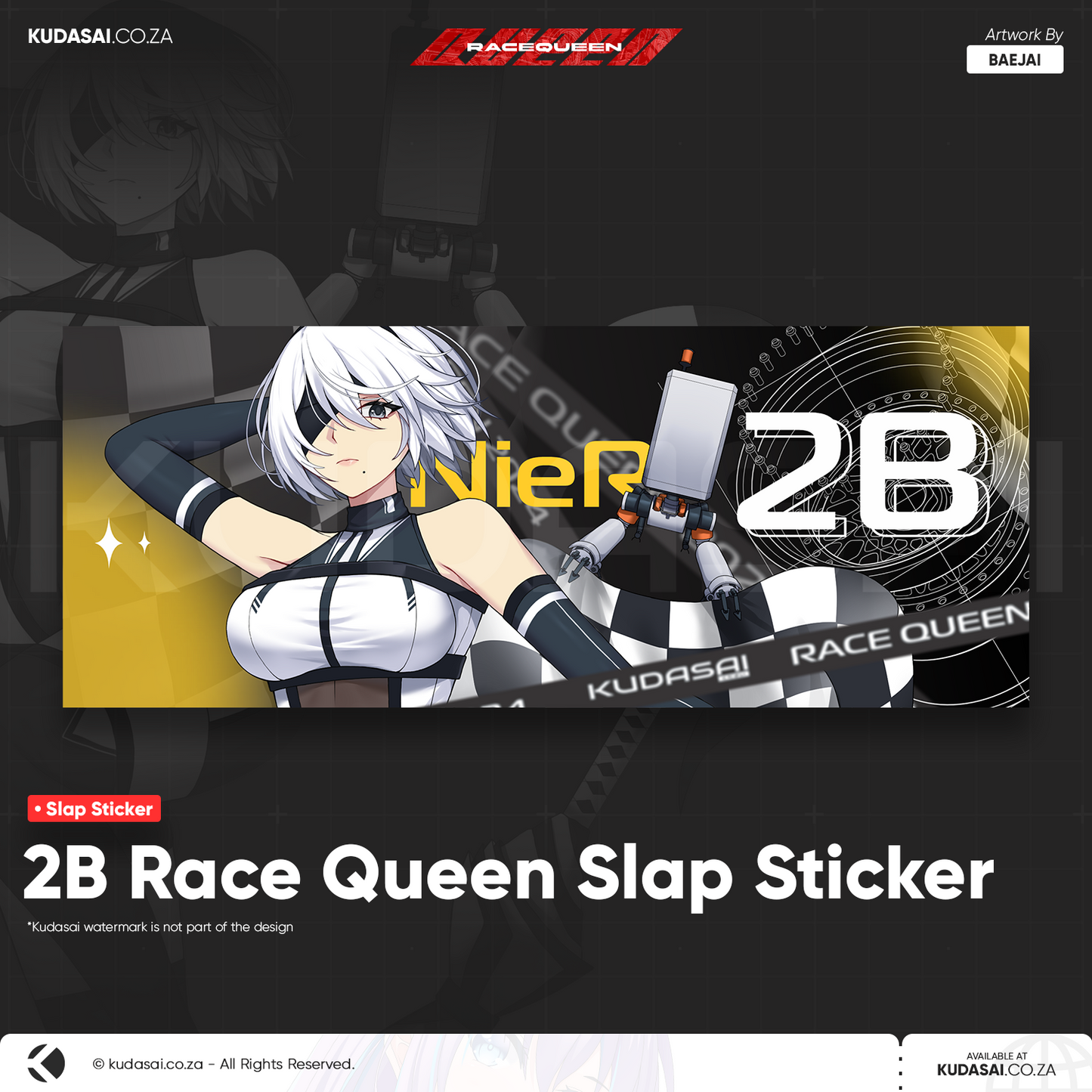 2B Racequeen Holo Slap Sticker