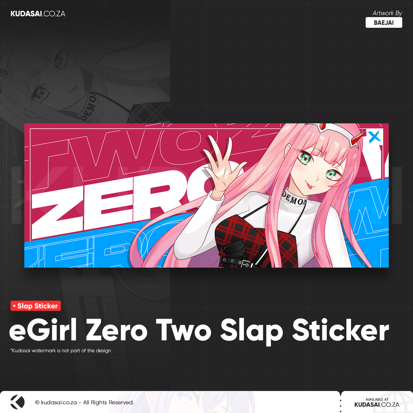 eGirl Zero Two Holo Slap Sticker